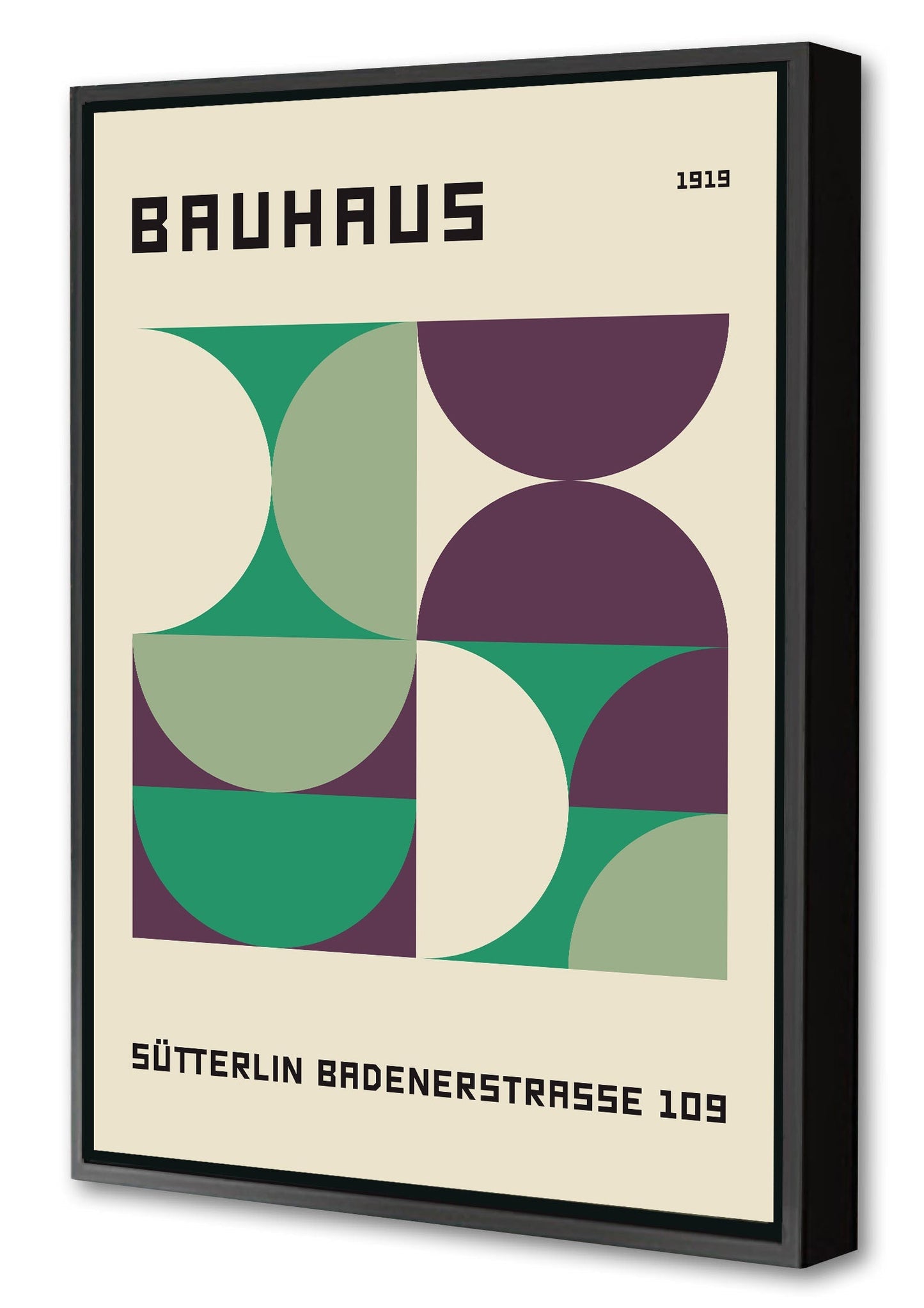 Suetterlin Green 1919-bauhaus, print-Canvas Print with Box Frame-40 x 60 cm-BLUE SHAKER