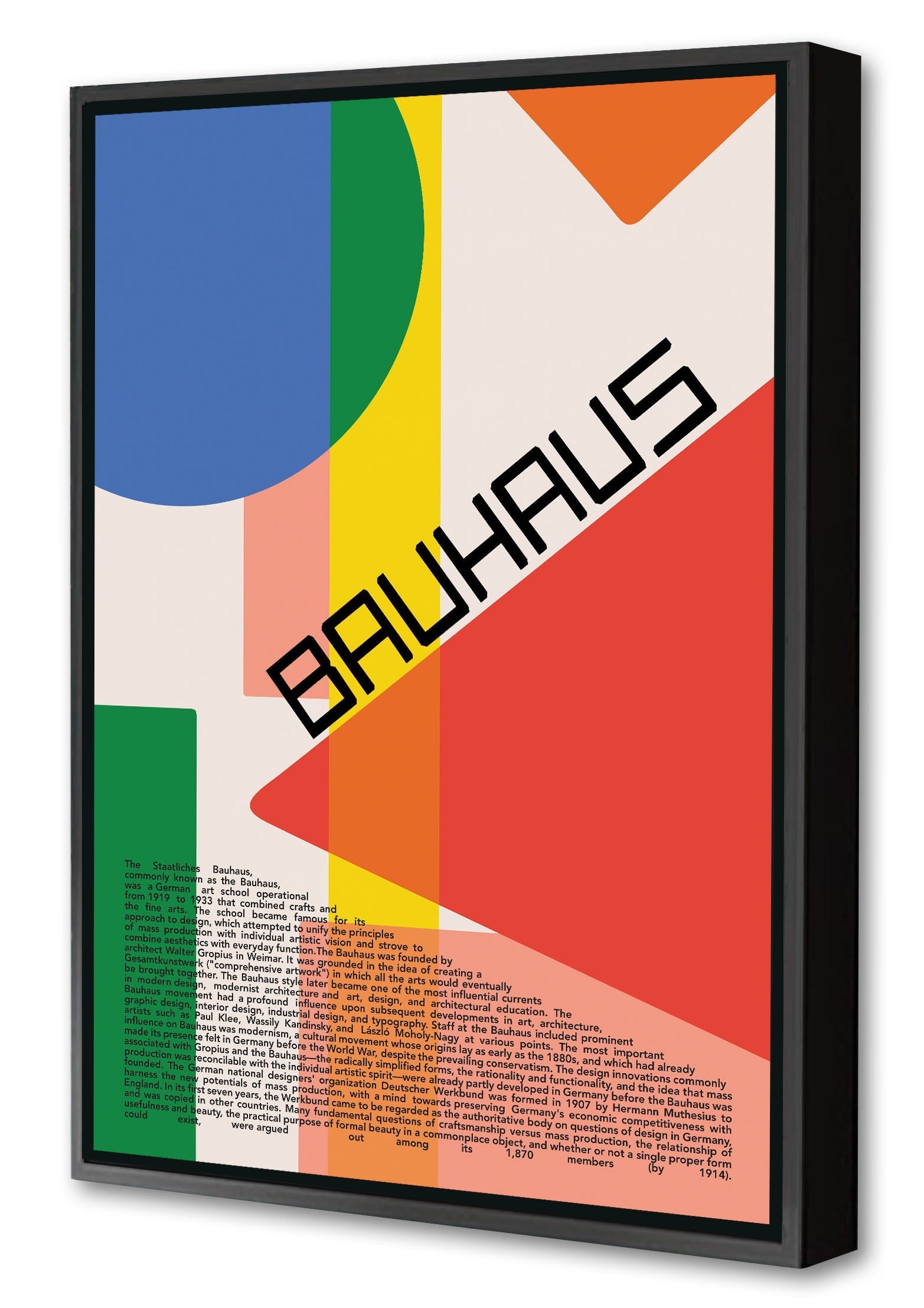 Staatliches Bauhaus-bauhaus, print-Canvas Print with Box Frame-40 x 60 cm-BLUE SHAKER