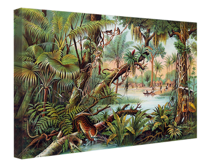 Jungle 3-botanical, print-Canvas Print - 20 mm Frame-50 x 75 cm-BLUE SHAKER