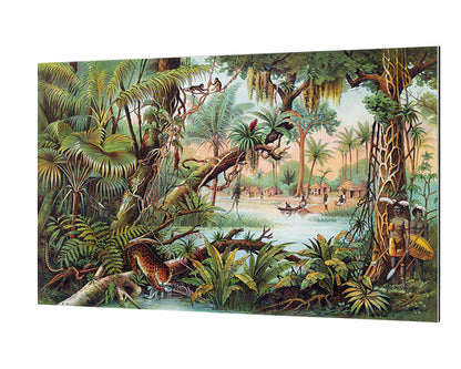 Jungle 3-botanical, print-Alu Dibond 3mm-40 x 60 cm-BLUE SHAKER