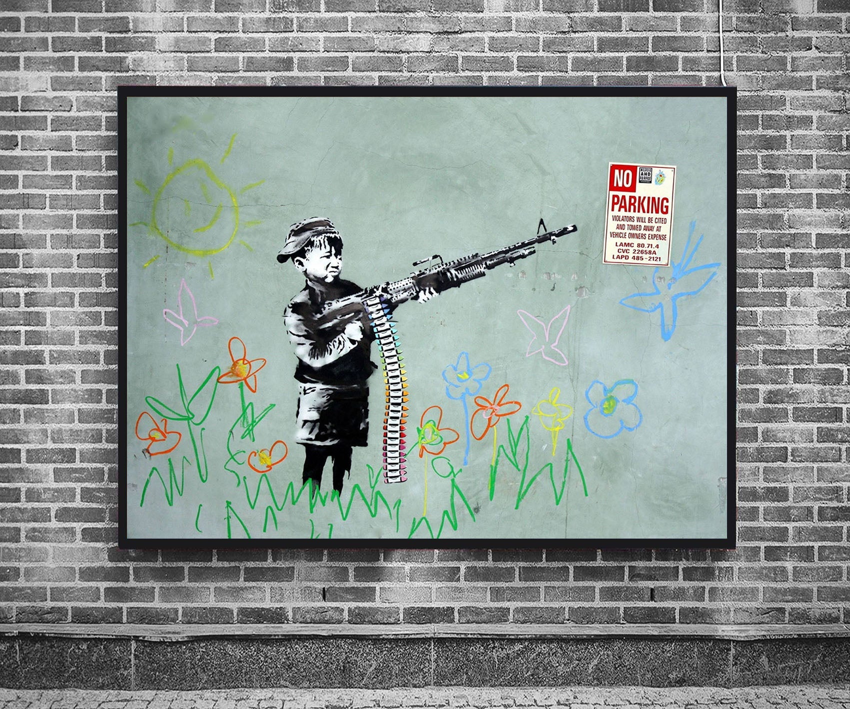 Child Soldier-banksy, print-BLUE SHAKER