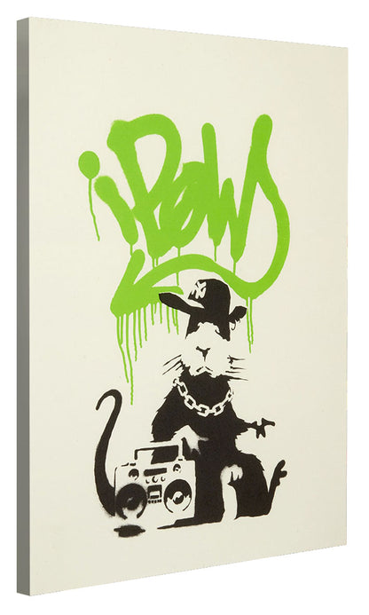 Gangsta Rat-banksy, print-Canvas Print - 20 mm Frame-50 x 75 cm-BLUE SHAKER