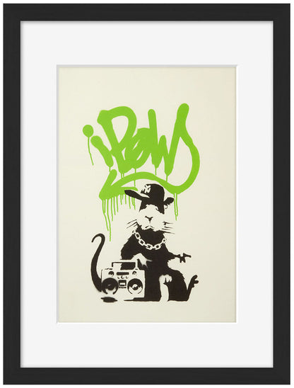 Gangsta Rat-banksy, print-Framed Print-30 x 40 cm-BLUE SHAKER