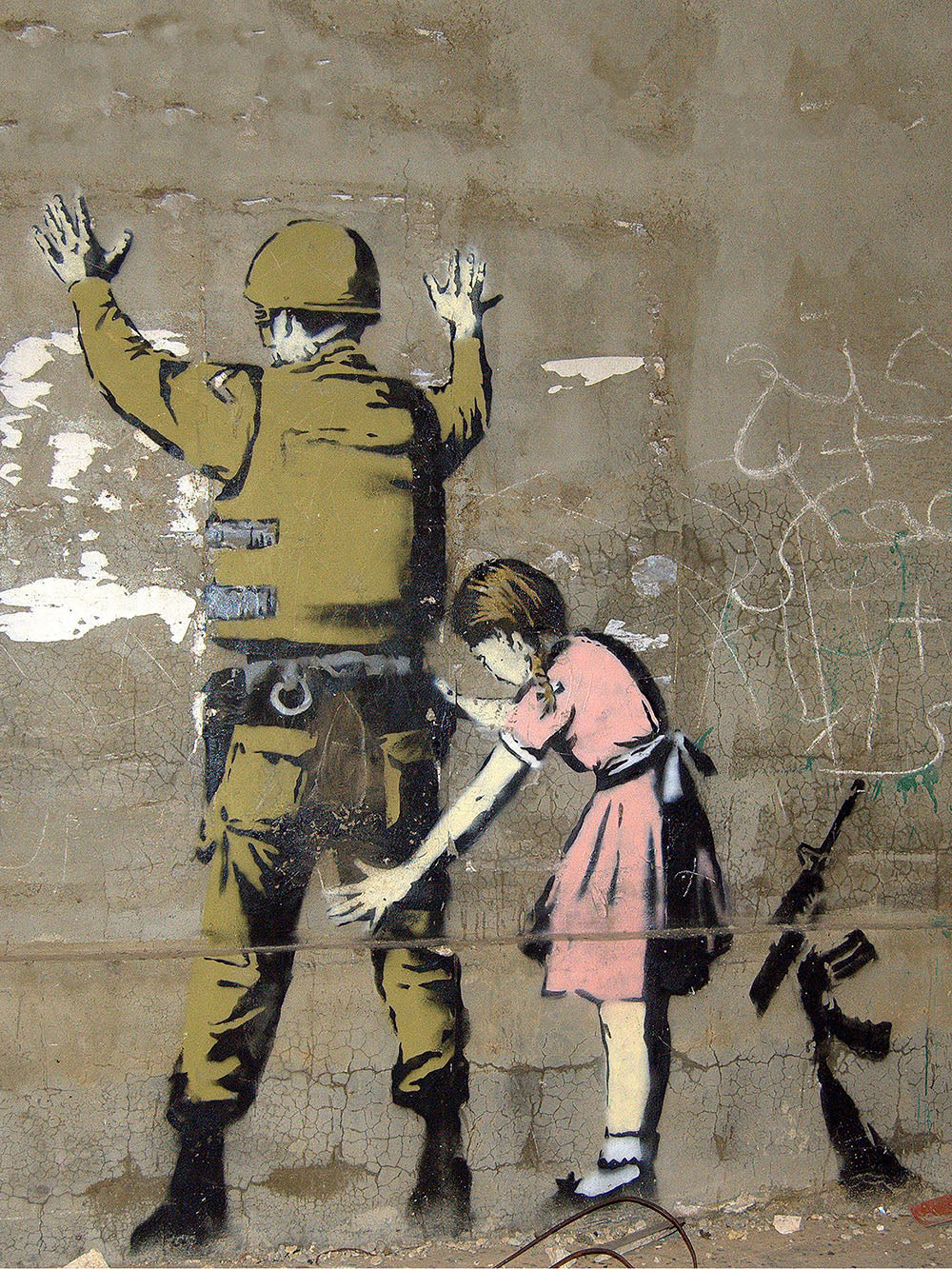 Girl and a Soldier-banksy, print-Print-30 x 40 cm-BLUE SHAKER