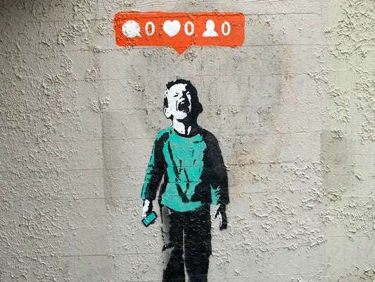 Instagram Likes-banksy, print-Print-30 x 40 cm-BLUE SHAKER