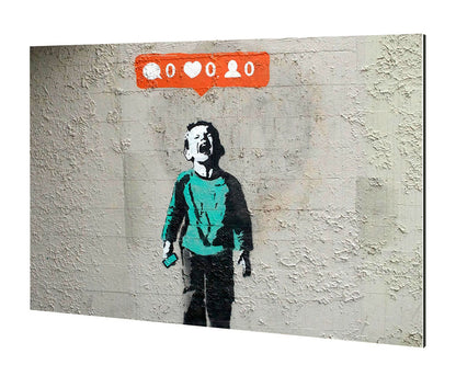 Instagram Likes-banksy, print-Alu Dibond 3mm-40 x 60 cm-BLUE SHAKER