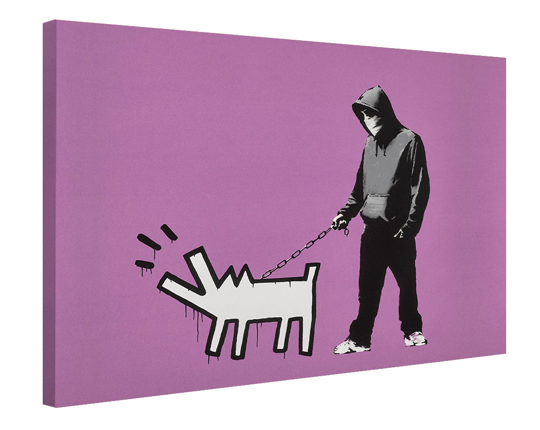 Keith Haring Dog Purple-banksy, print-Canvas Print - 20 mm Frame-50 x 75 cm-BLUE SHAKER