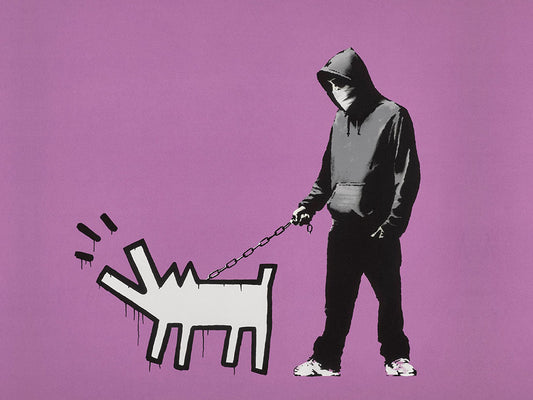 Keith Haring Dog Purple-banksy, print-Print-30 x 40 cm-BLUE SHAKER