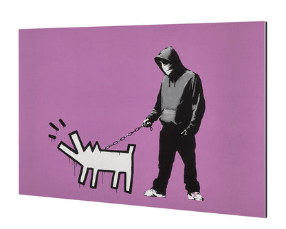 Keith Haring Dog Purple-banksy, print-Alu Dibond 3mm-40 x 60 cm-BLUE SHAKER