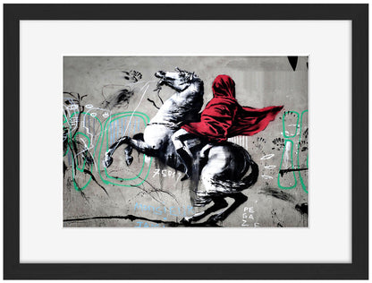 Little Red Riding Hood-banksy, print-Framed Print-30 x 40 cm-BLUE SHAKER