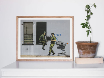 Looting Soldiers-banksy, print-BLUE SHAKER