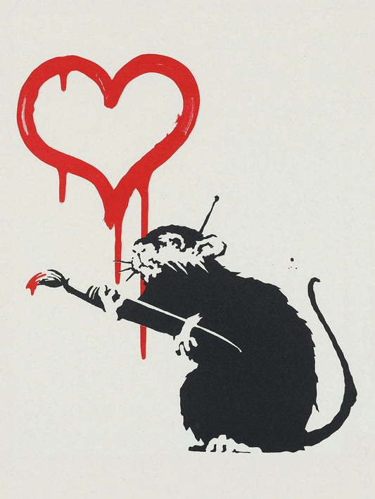 Love Rat-banksy, print-Print-30 x 40 cm-BLUE SHAKER