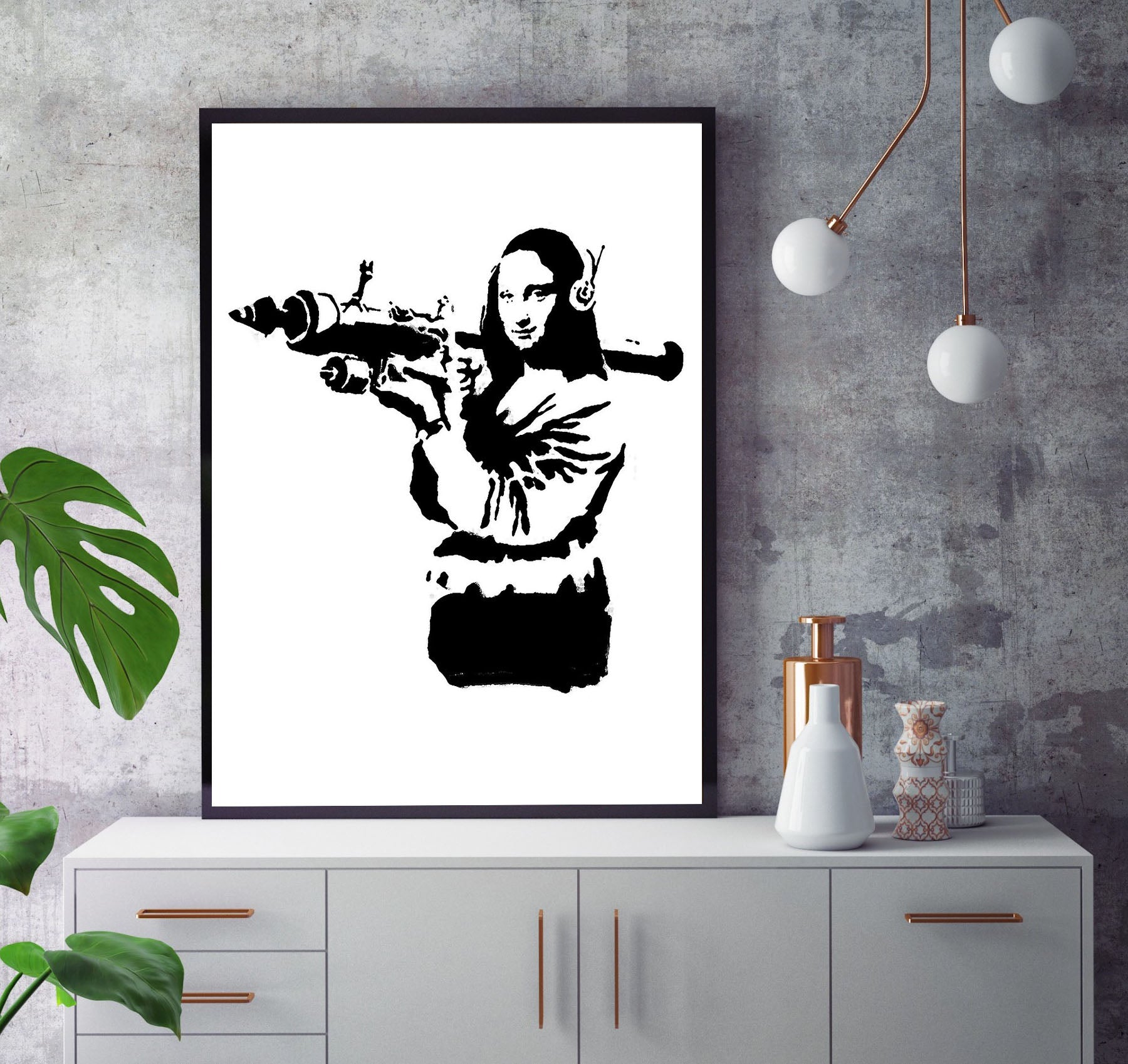 Mona Lisa with Rocket Launcher - Banksy - Blue Shaker – BLUE SHAKER