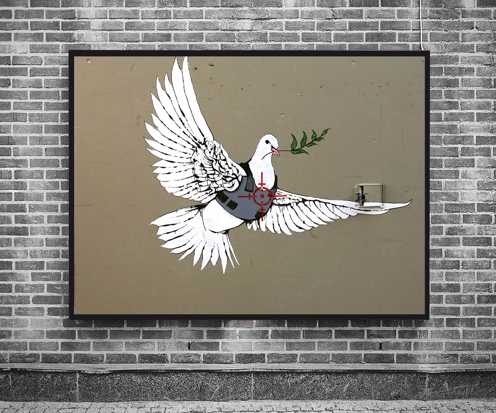 Peace Dove-banksy, print-BLUE SHAKER