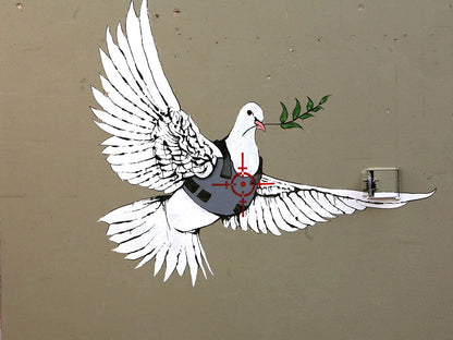 Peace Dove-banksy, print-Print-30 x 40 cm-BLUE SHAKER