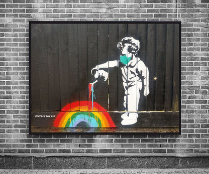 Rainbow Boy-banksy, print-BLUE SHAKER