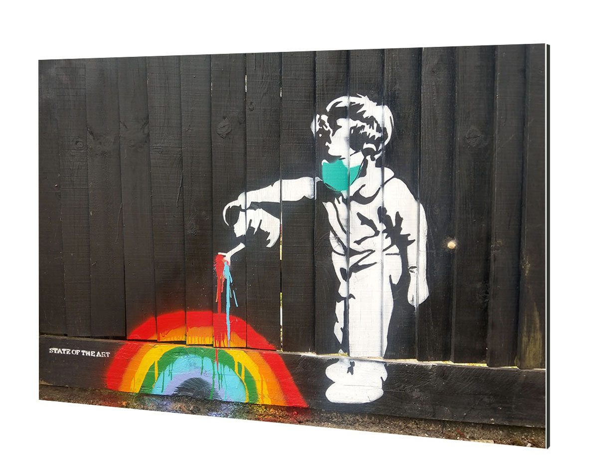 Rainbow Boy-banksy, print-Alu Dibond 3mm-40 x 60 cm-BLUE SHAKER