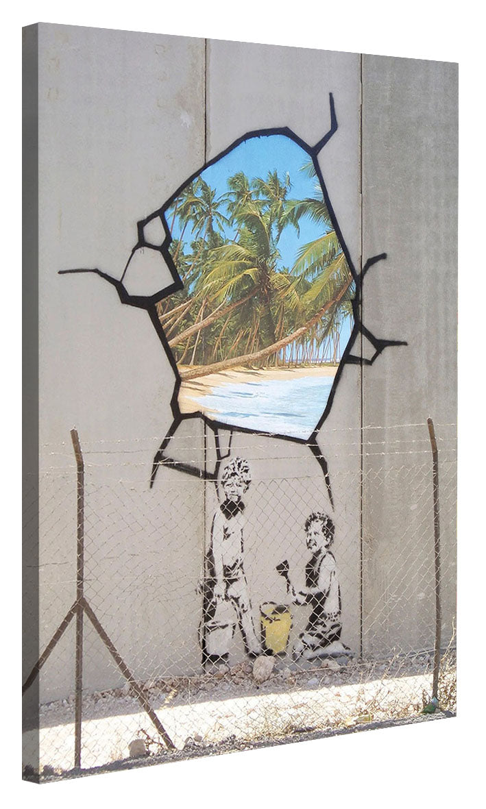 Room with a View-banksy, print-Canvas Print - 20 mm Frame-50 x 75 cm-BLUE SHAKER