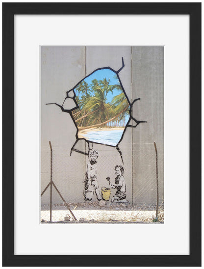 Room with a View-banksy, print-Framed Print-30 x 40 cm-BLUE SHAKER
