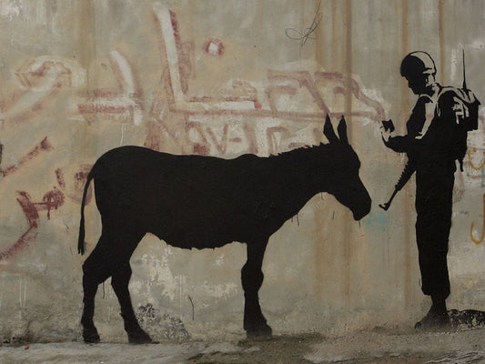 Soldier with Donkey-banksy, print-Print-30 x 40 cm-BLUE SHAKER