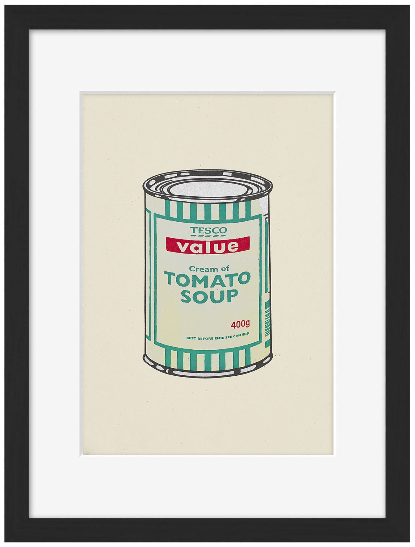 Soup Can-banksy, print-Framed Print-30 x 40 cm-BLUE SHAKER