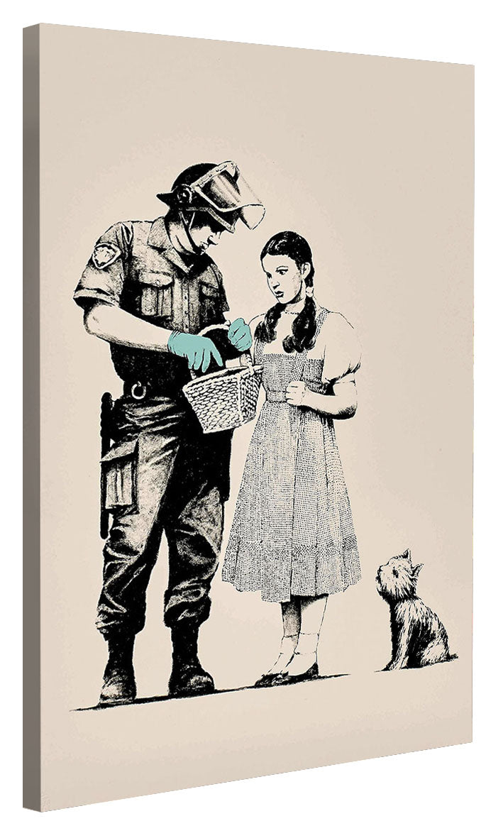Stop and Search-banksy, print-Canvas Print - 20 mm Frame-50 x 75 cm-BLUE SHAKER