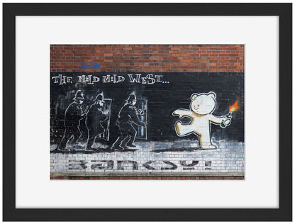 The Mild Mild West-banksy, print-Framed Print-30 x 40 cm-BLUE SHAKER