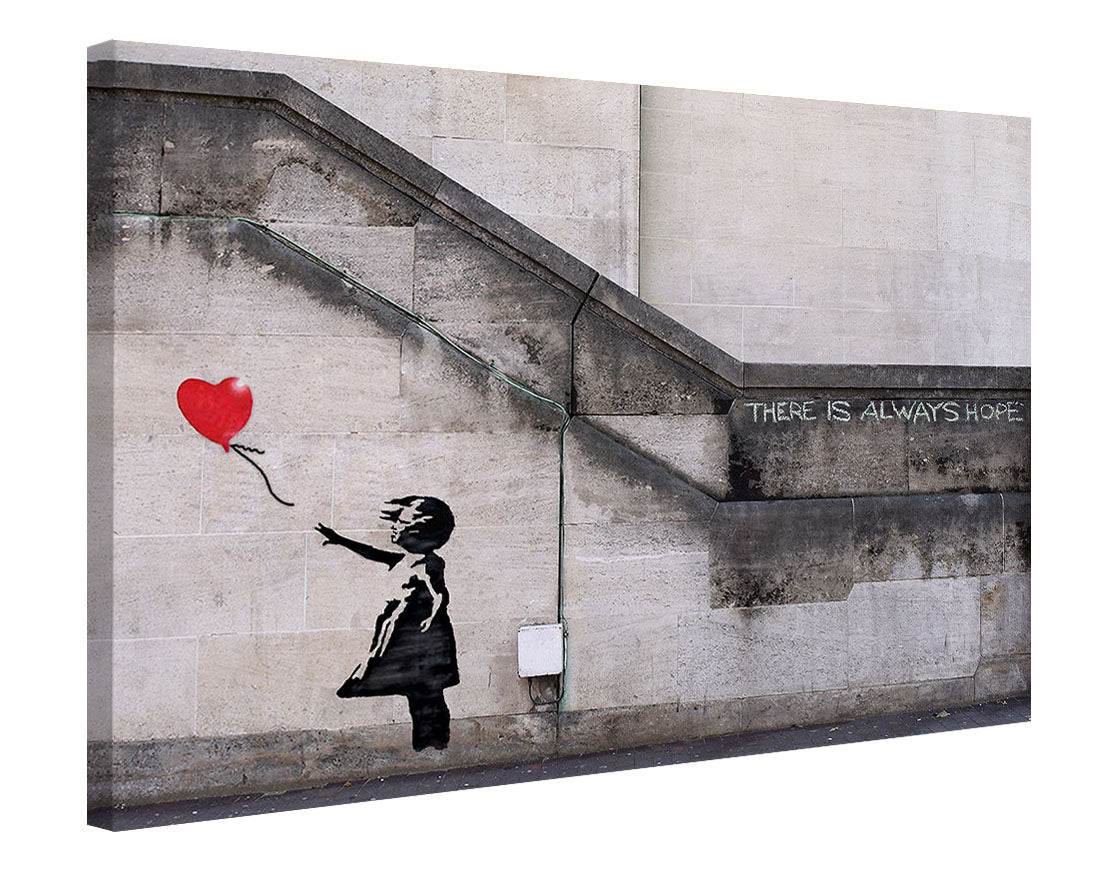 There is always hope-banksy, print-Canvas Print - 20 mm Frame-50 x 75 cm-BLUE SHAKER