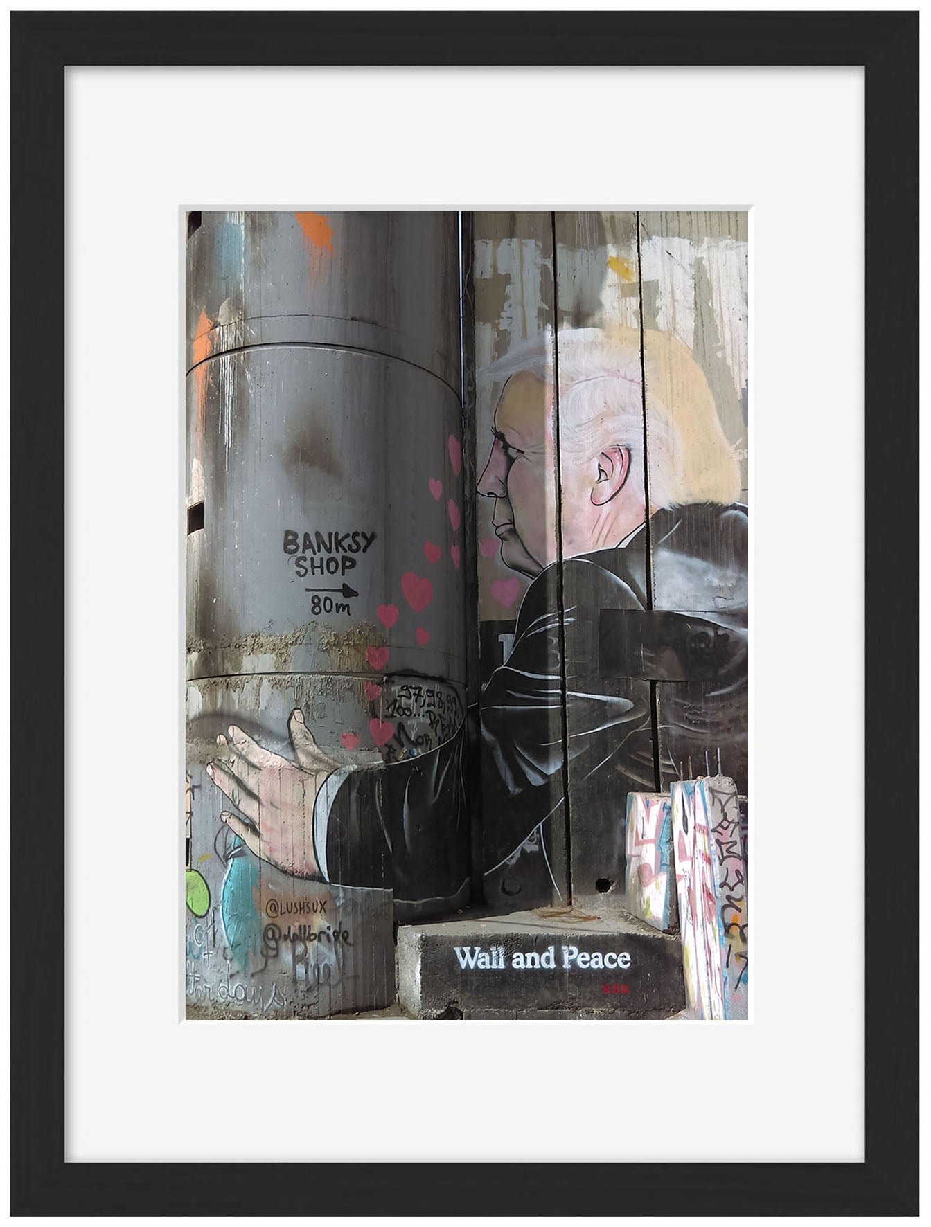 Wall and Peace-banksy, print-Framed Print-30 x 40 cm-BLUE SHAKER