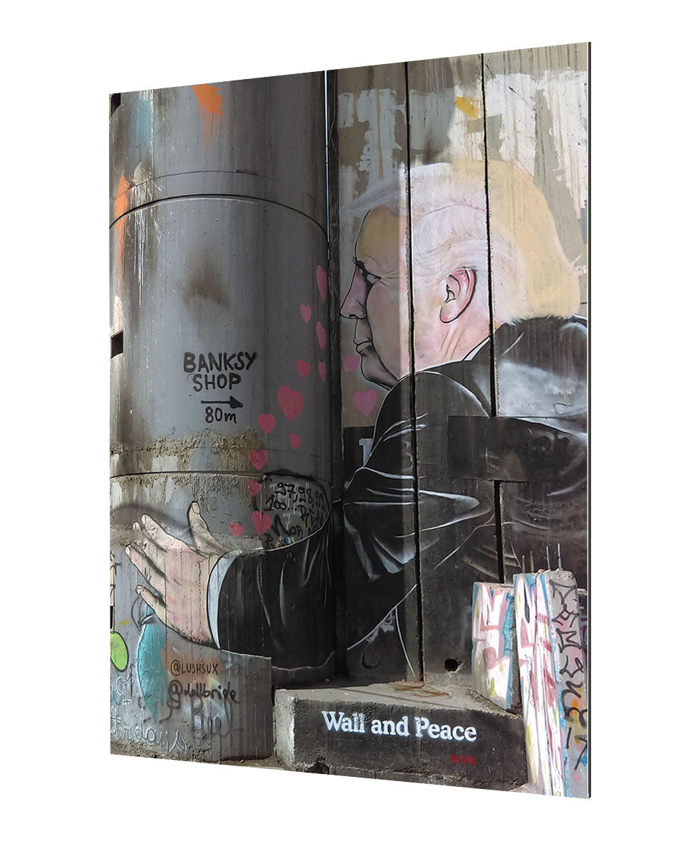 Wall and Peace-banksy, print-Alu Dibond 3mm-40 x 60 cm-BLUE SHAKER