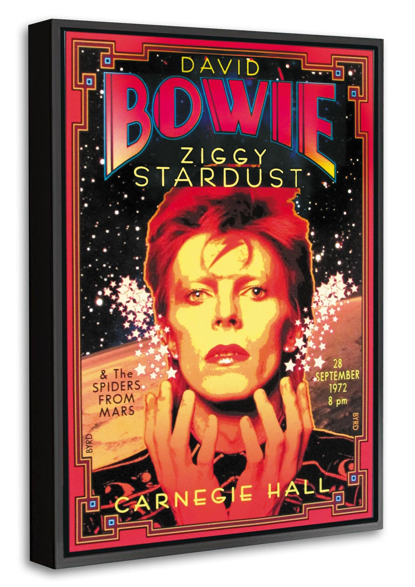 Bowie – Carnegie Hall-concerts, print-Canvas Print with Box Frame-40 x 60 cm-BLUE SHAKER