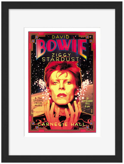 Bowie – Carnegie Hall-concerts, print-Framed Print-30 x 40 cm-BLUE SHAKER