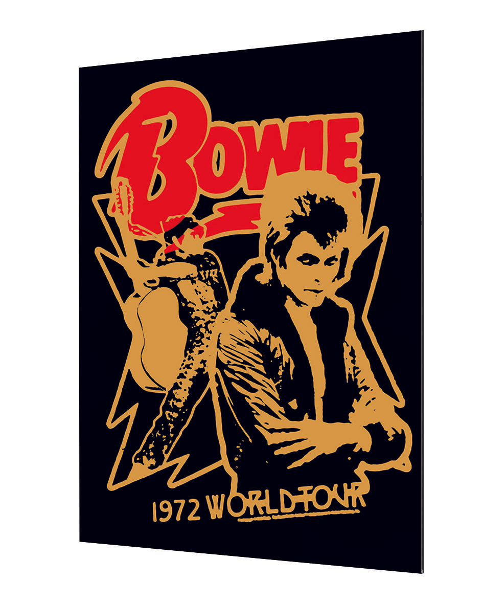 Bowie World Tour-concerts, print-Alu Dibond 3mm-40 x 60 cm-BLUE SHAKER