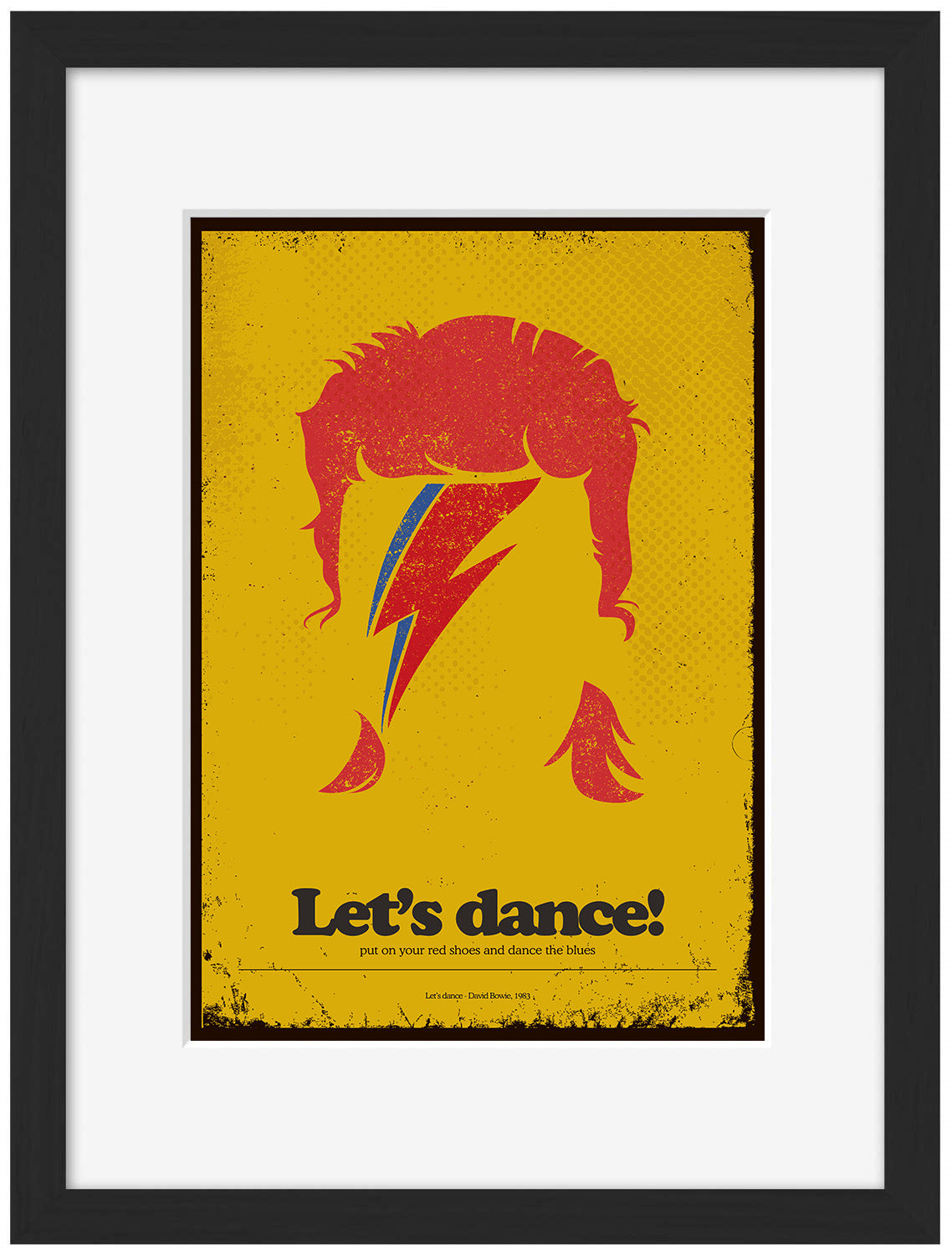 David Bowie - Let's Dance-concerts, print-Framed Print-30 x 40 cm-BLUE SHAKER