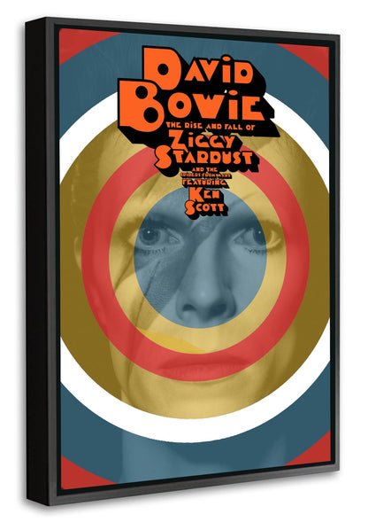 David Bowie – Ziggy Stardust Circle-concerts, print-Canvas Print with Box Frame-40 x 60 cm-BLUE SHAKER