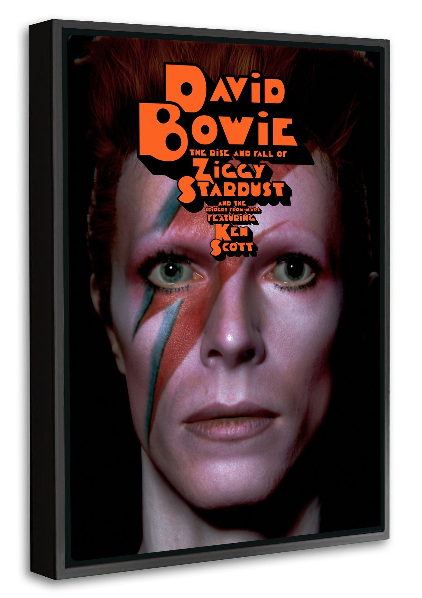 David Bowie – Ziggy Stardust-concerts, print-Canvas Print with Box Frame-40 x 60 cm-BLUE SHAKER