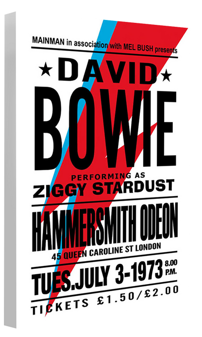 David Bowie-concerts, print-Canvas Print - 20 mm Frame-40 x 60 cm-BLUE SHAKER