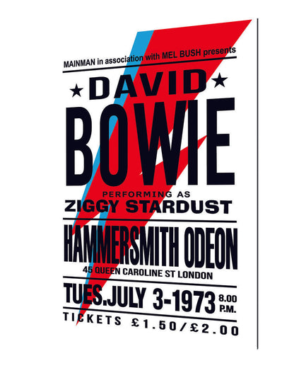 David Bowie-concerts, print-Alu Dibond 3mm-40 x 60 cm-BLUE SHAKER