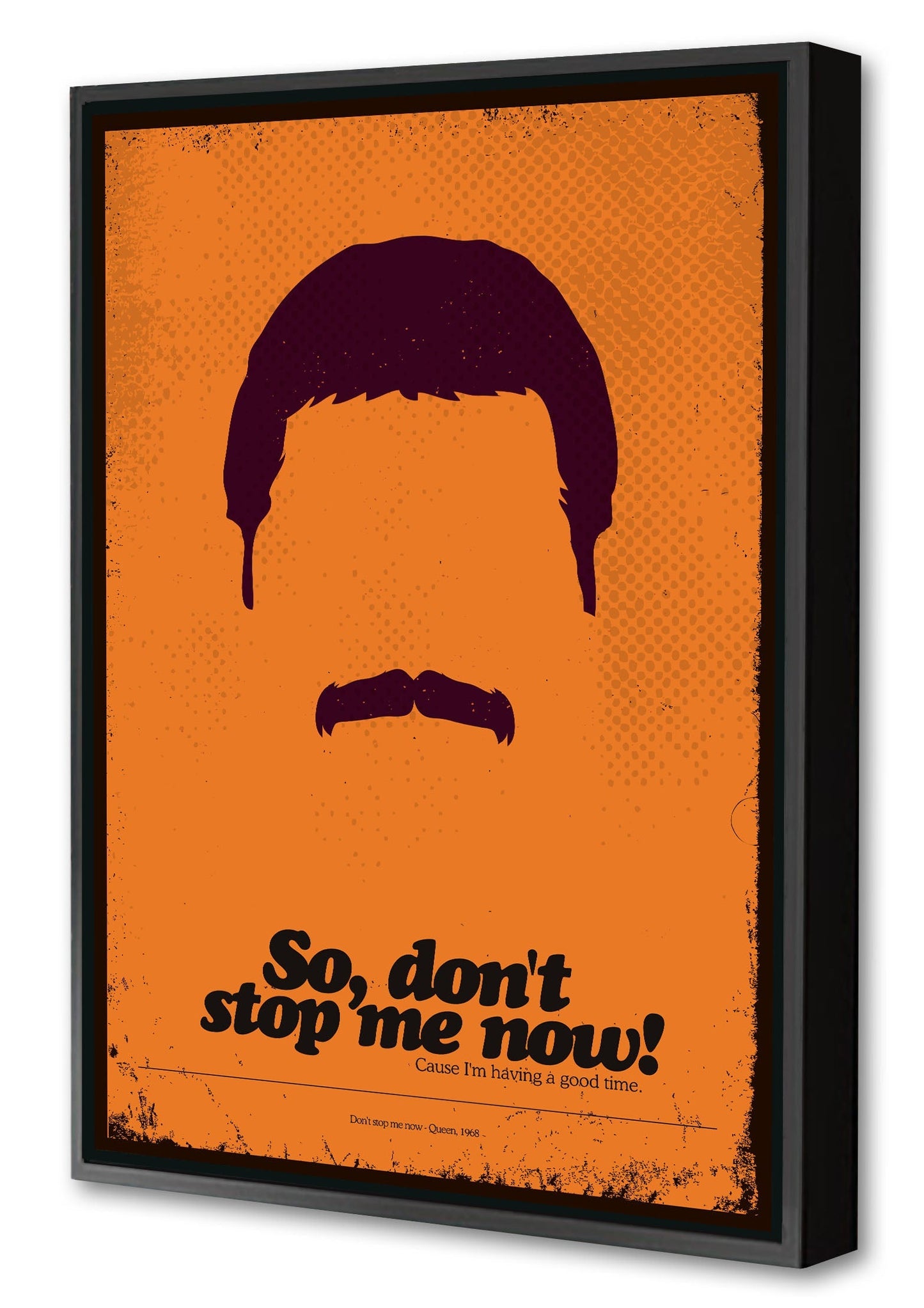 Freddie Mercury - Don't stop me now-concerts, print-Canvas Print with Box Frame-40 x 60 cm-BLUE SHAKER