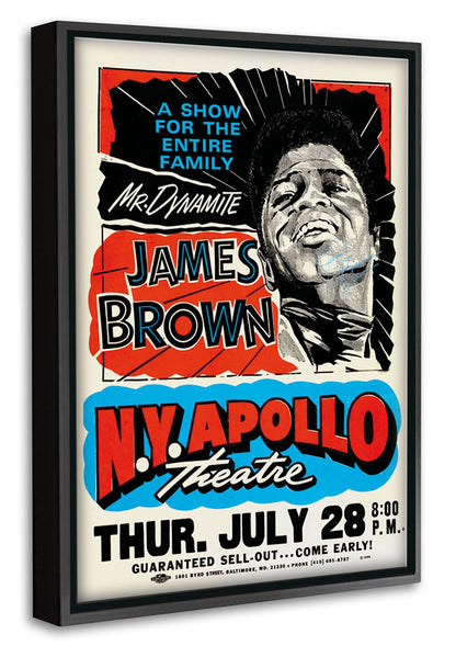 James Brown NY Apollo-concerts, print-Canvas Print with Box Frame-40 x 60 cm-BLUE SHAKER