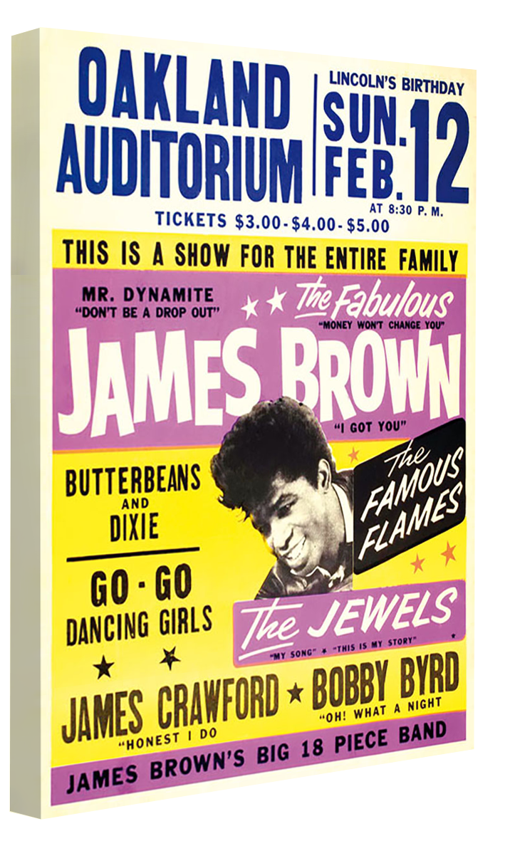 James Brown Oakland Auditorium-concerts, print-Canvas Print - 20 mm Frame-40 x 60 cm-BLUE SHAKER