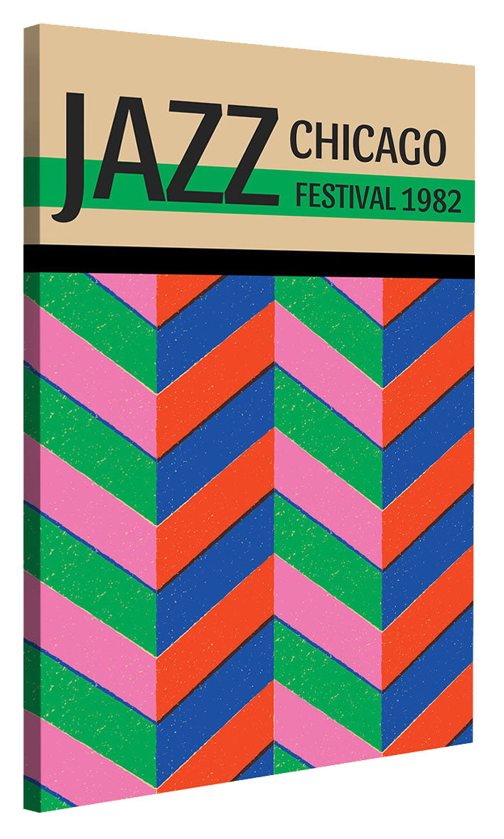 Jazz Festival Chicago 1982-concerts, print-Canvas Print - 20 mm Frame-50 x 75 cm-BLUE SHAKER