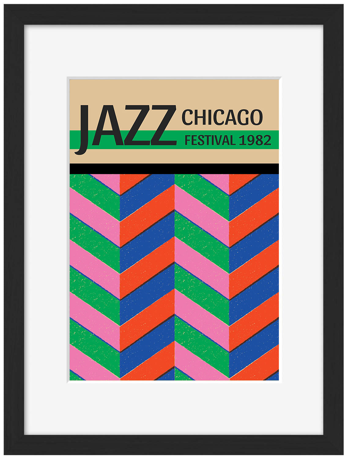 Jazz Festival Chicago 1982-concerts, print-Framed Print-30 x 40 cm-BLUE SHAKER