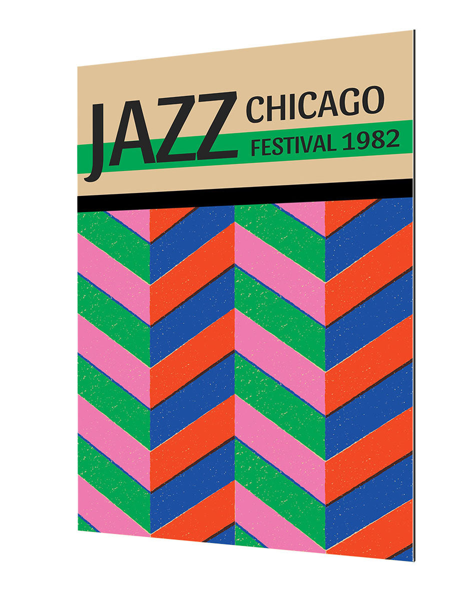 Jazz Festival Chicago 1982-concerts, print-Alu Dibond 3mm-40 x 60 cm-BLUE SHAKER