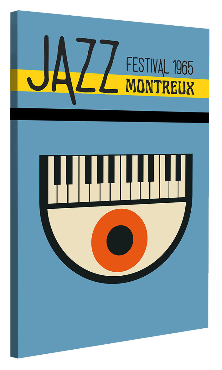 Jazz Festival Montreux 1965-concerts, print-Canvas Print - 20 mm Frame-50 x 75 cm-BLUE SHAKER