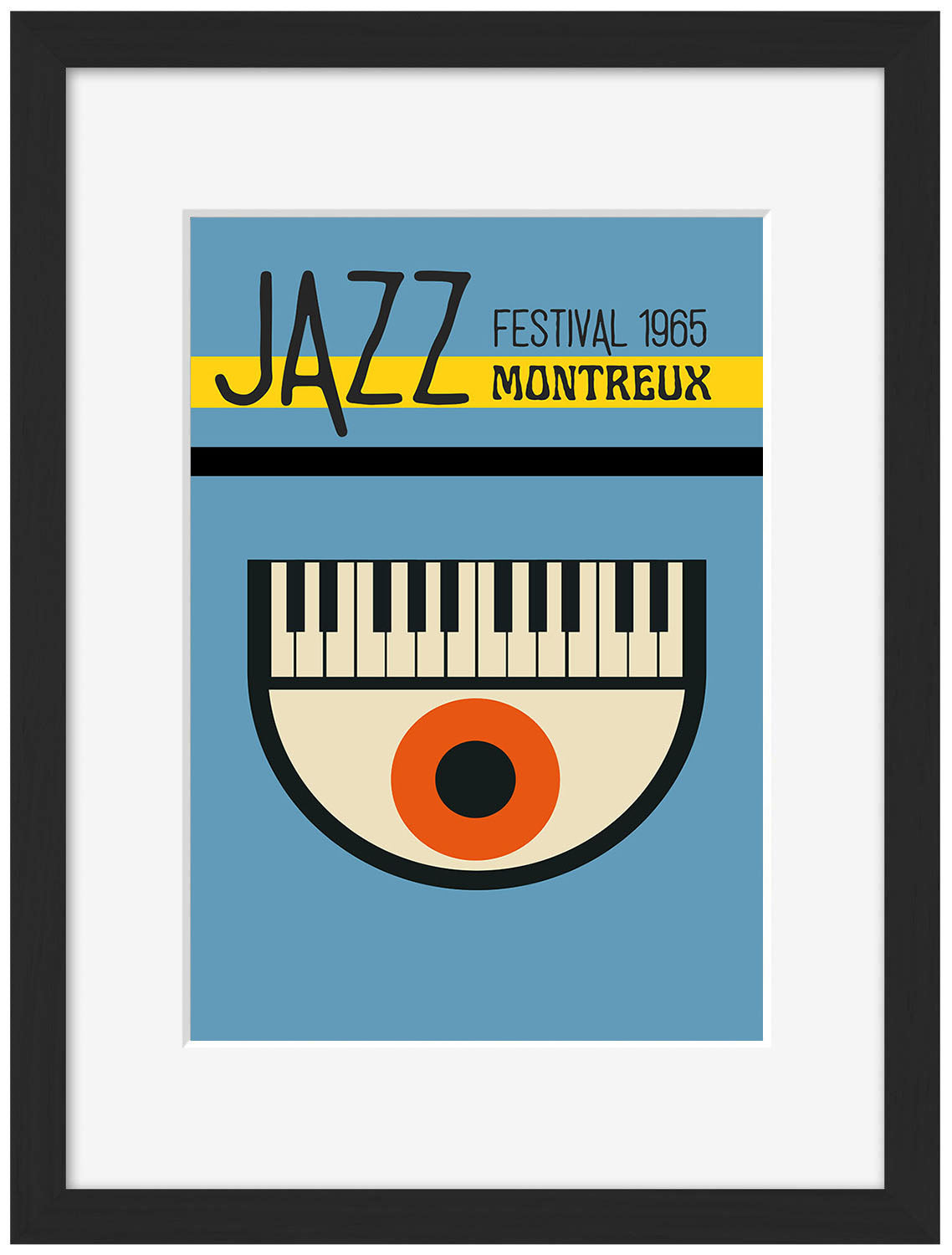 Jazz Festival Montreux 1965-concerts, print-Framed Print-30 x 40 cm-BLUE SHAKER