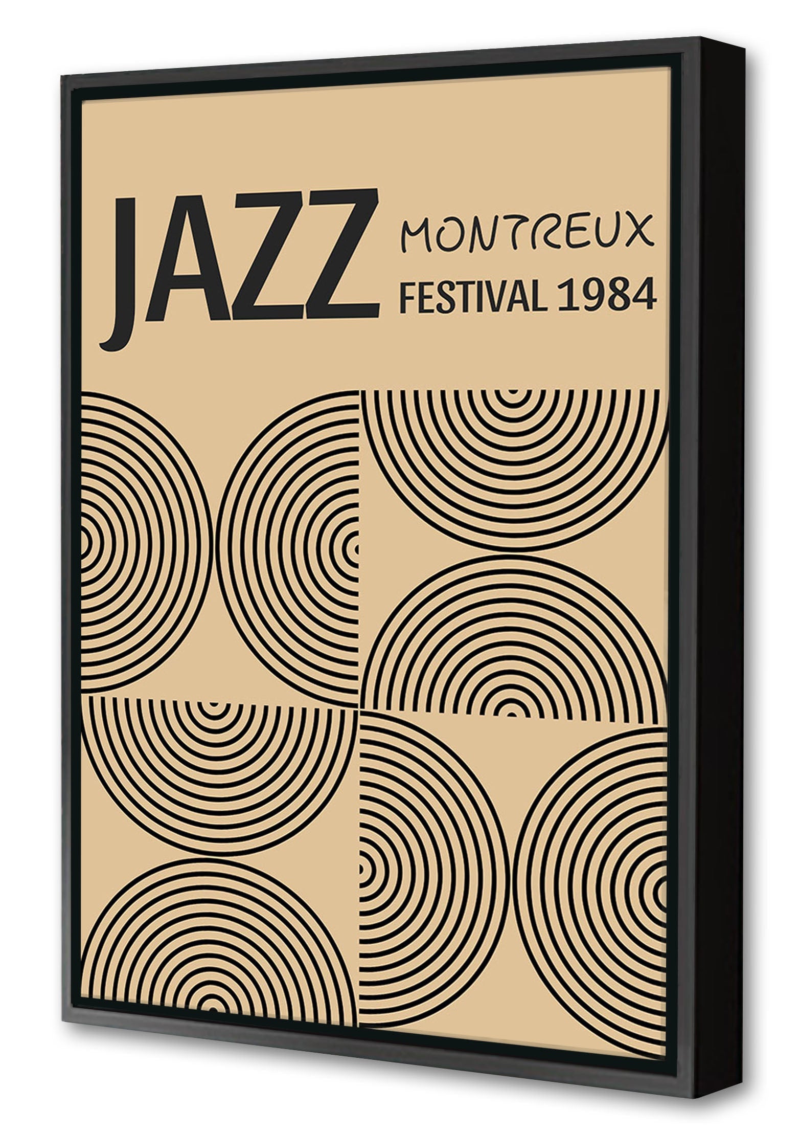 Jazz Festival Montreux 1984-concerts, print-Canvas Print with Box Frame-40 x 60 cm-BLUE SHAKER