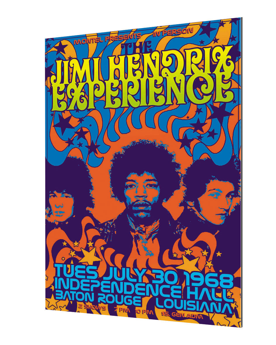 Jimi Hendrix Experience-concerts, print-Alu Dibond 3mm-40 x 60 cm-BLUE SHAKER