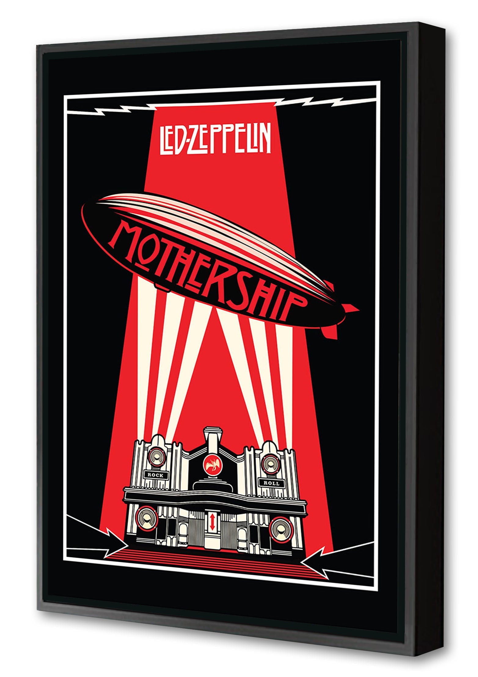 Led Zeppelin Mothership-concerts, print-Canvas Print with Box Frame-40 x 60 cm-BLUE SHAKER