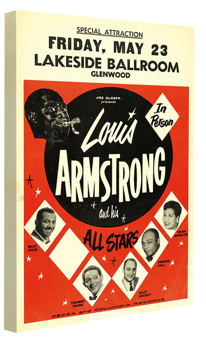 Louis Armstrong-concerts, print-Canvas Print - 20 mm Frame-40 x 60 cm-BLUE SHAKER